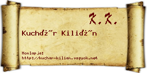 Kuchár Kilián névjegykártya